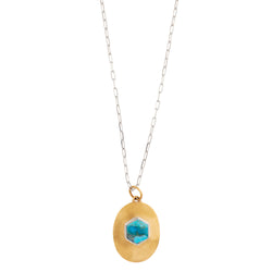 Vortex Medallion Necklace in Bronze & Turquoise