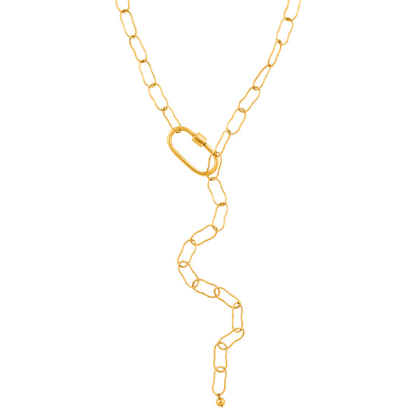 Carabiner Necklace in Gold