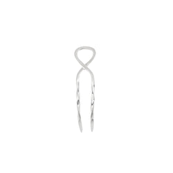 Twisted Hourglass Hair Pin - Silver- Small