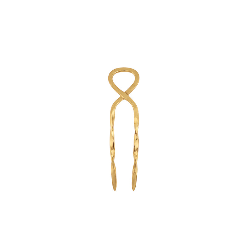 Twisted Hourglass Hair Pin - Bronze - Small