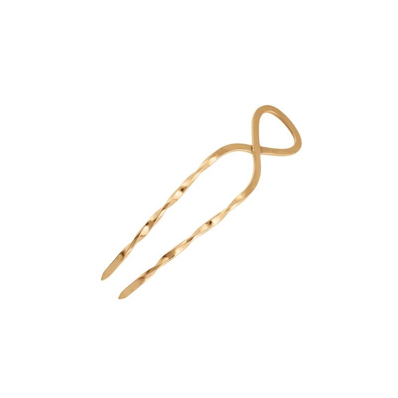 Twisted Hourglass Hair Pin - Bronze- Medium