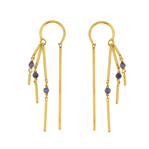 Stone Fringe Dancer Threaders - Gold/iolite