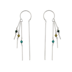 Stone Fringe Dancer Threaders - Silver/Turquoise