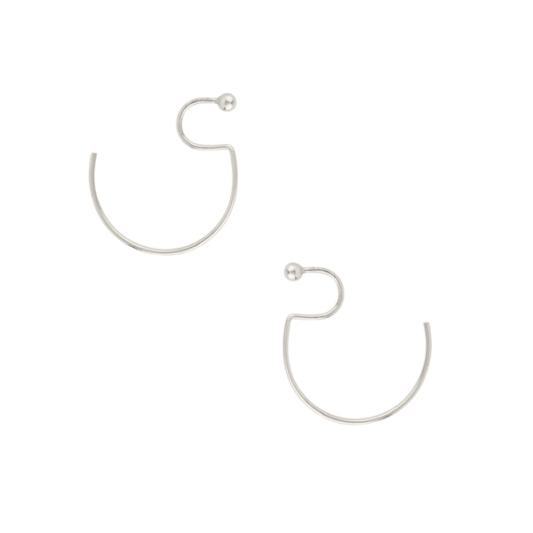 Illusion Threader Hoops - Silver - Small