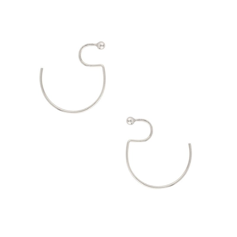 Illusion Threader Hoops - Silver - Small