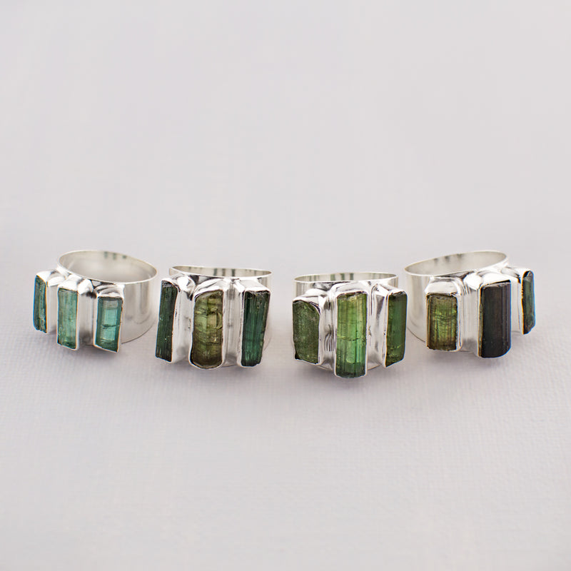 Green Tourmaline Iceberg Ring