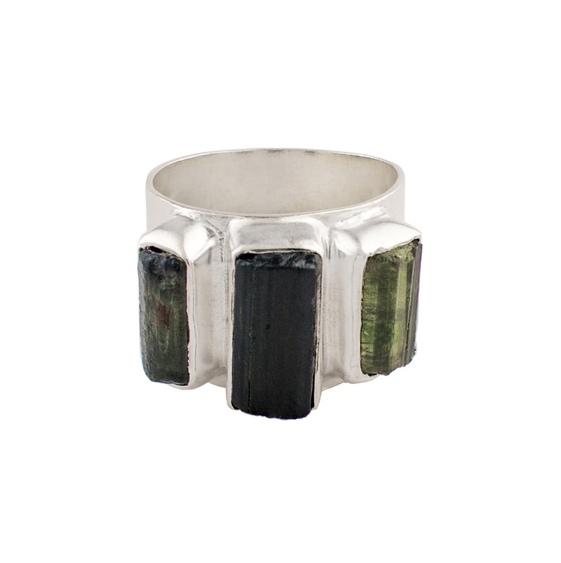 Green Tourmaline Iceberg Ring