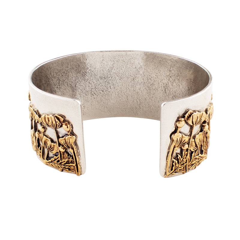 Poppy Cuff in Silver with Bronze Accents