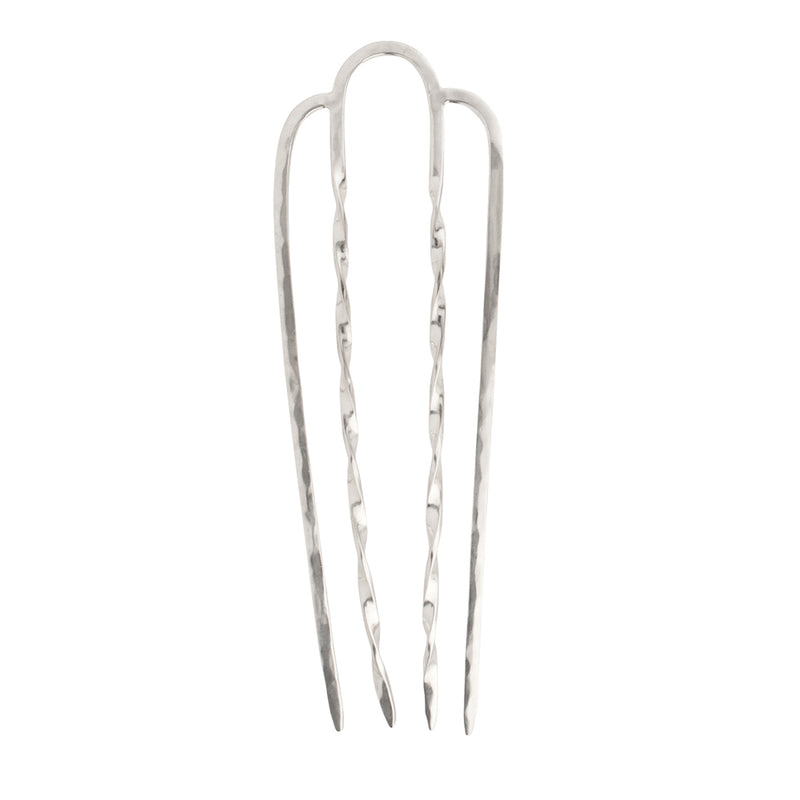 Effortless Twist Hair Fork in Silver- Large | Available to Ship June 3, 2024