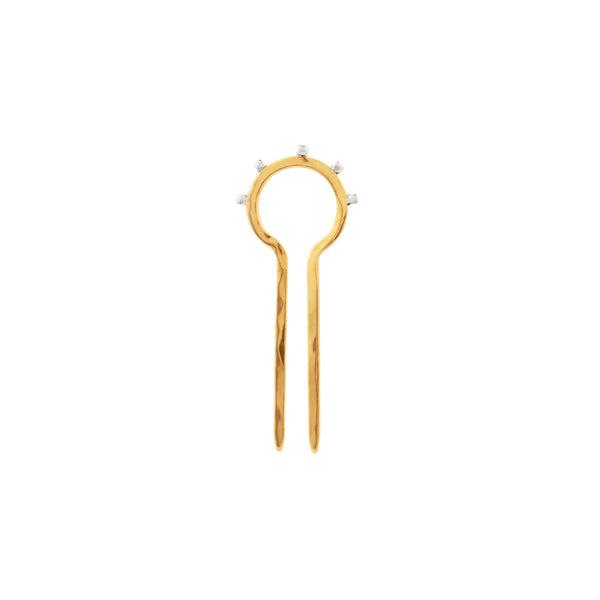 Two-Tone Horizon Hair Pin - Bronze & Silver - Small