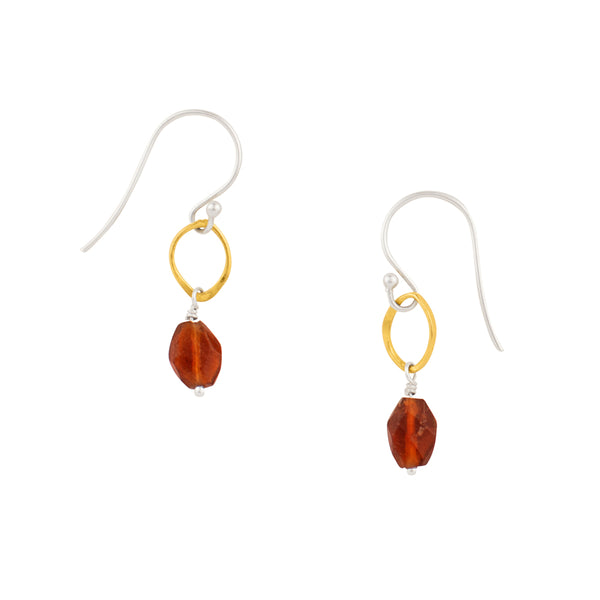 Orbit Earrings in Hessonite