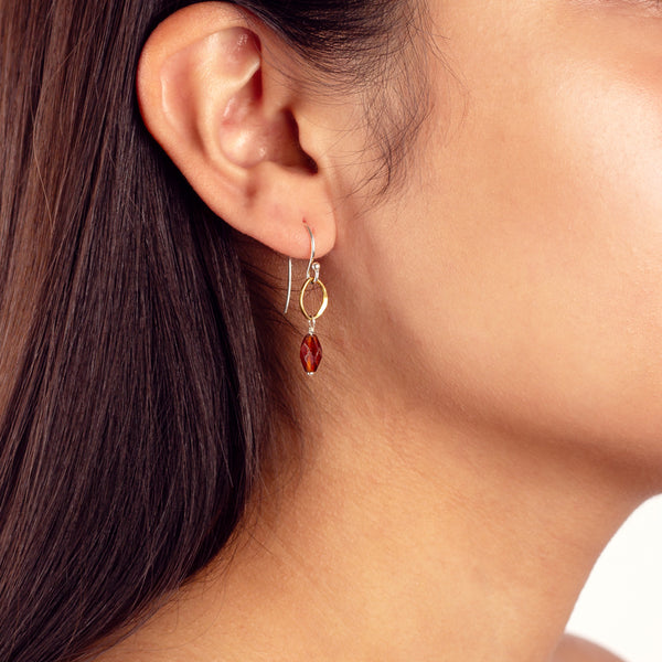 Orbit Earrings in Hessonite