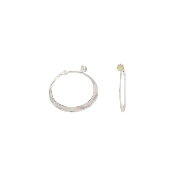 Illusion Hoops in Opal & Silver - Small