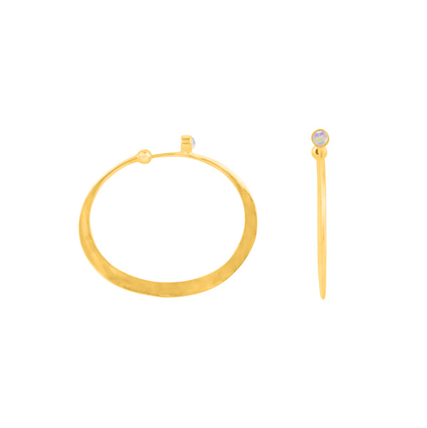 Illusion Hoops in Opal & Gold - Large