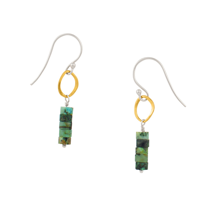 Turquoise Heishi Earrings