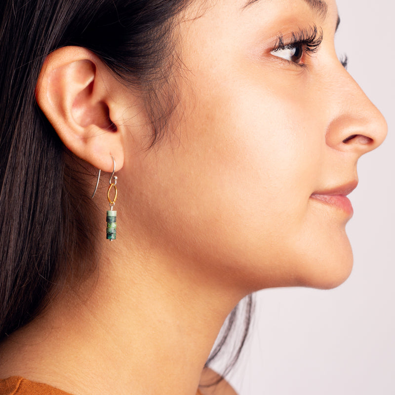 Turquoise Heishi Earrings