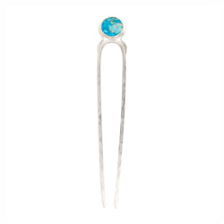 Blue Moon Hair Pin - Turquoise and Silver