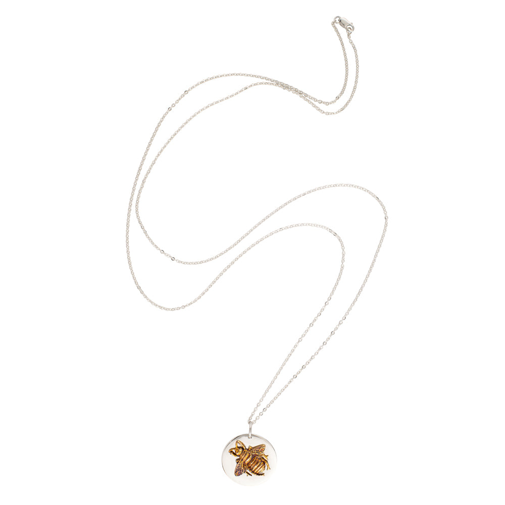 Bee Musing Necklace in Two-Tone Bronze & Silver - FINAL SALE