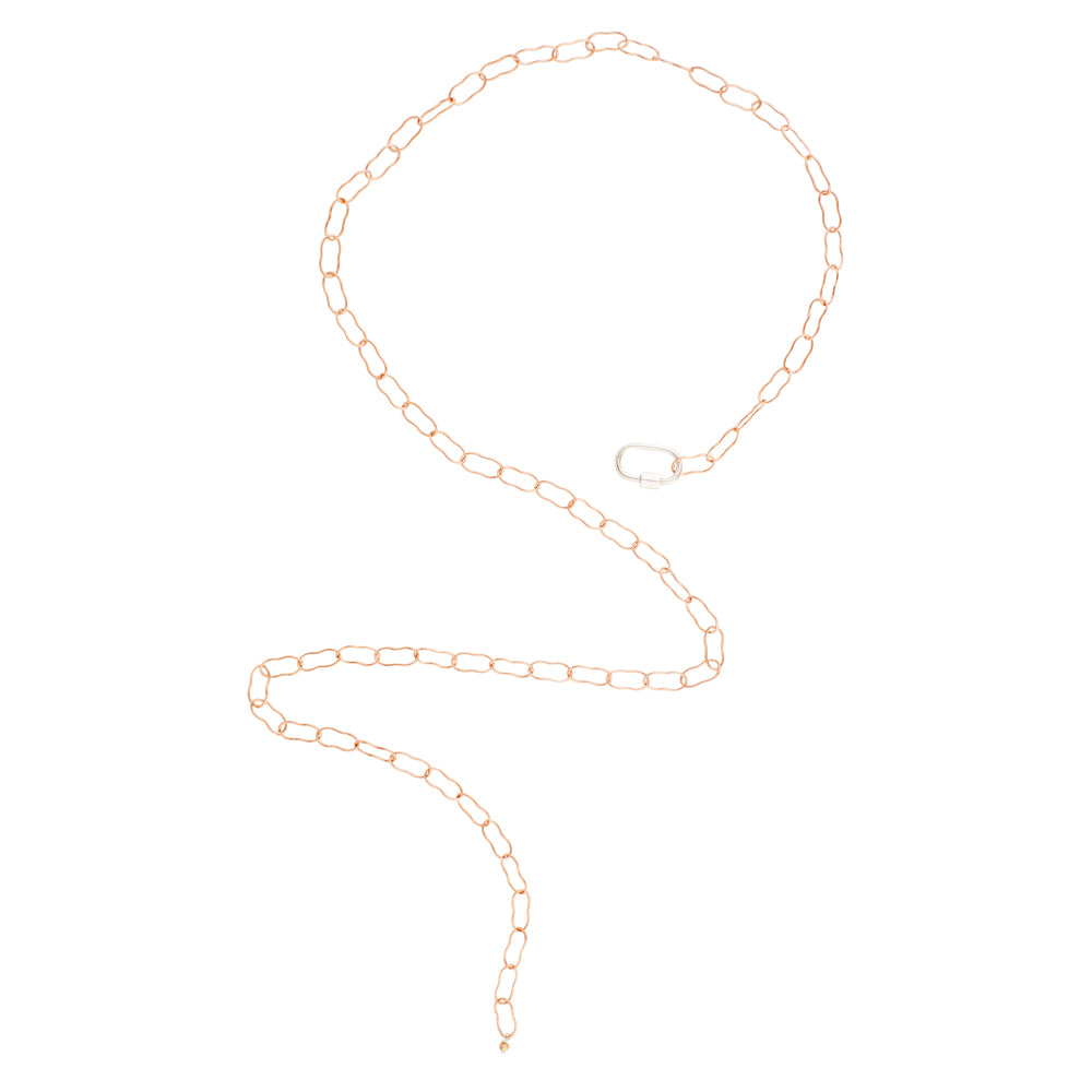 Carabiner Necklace - Rose Gold Plated Chain & Silver Carabiner -FINAL SALE