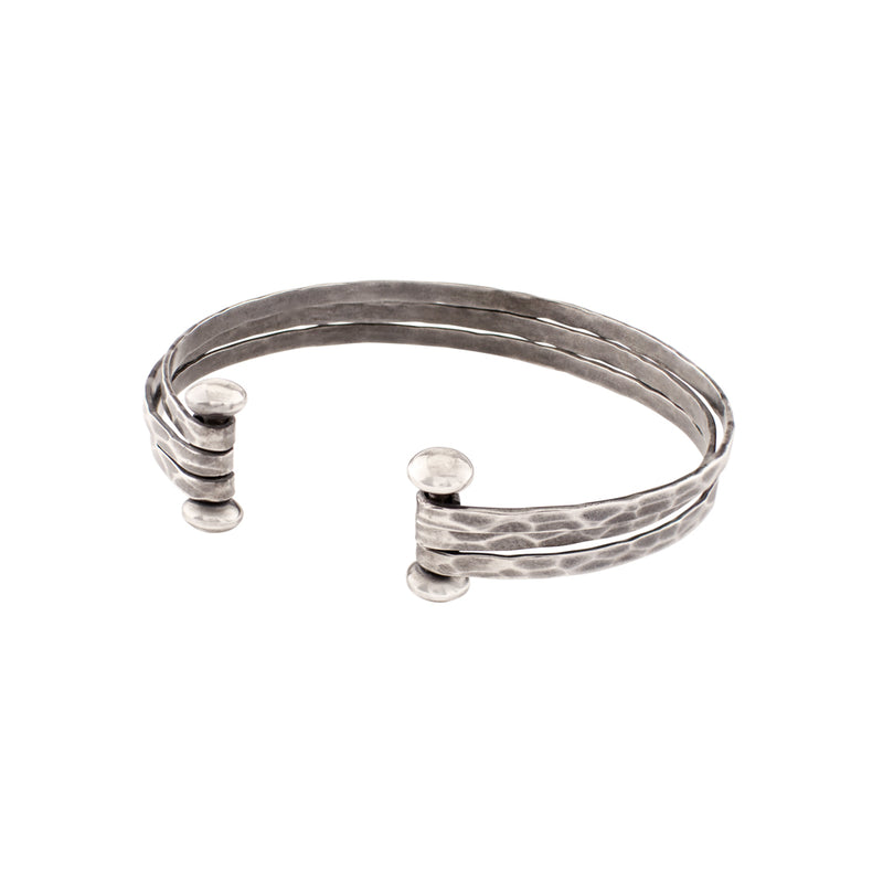 Stacked Strands Cuff - Silver - 3 Strands