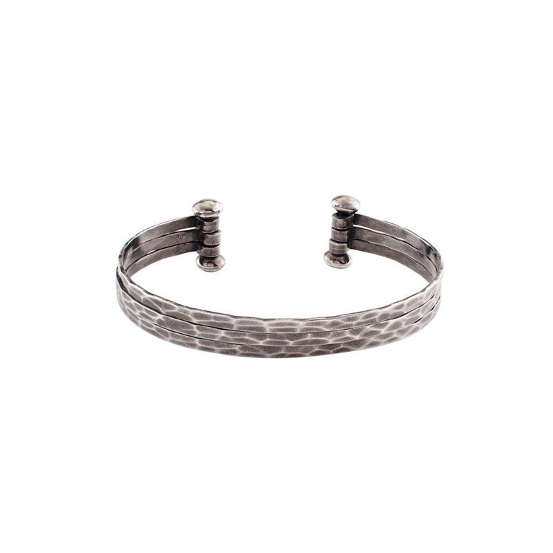 Stacked Strands Cuff - Silver - 3 Strands