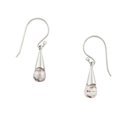 Capped Stone Earrings in Black Rutilated Quartz & Silver