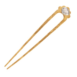 Pearl Protector Hair Pin in Bronze & Silver - Large