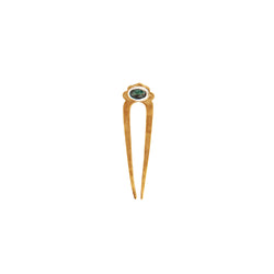 Emerald Protector Hair Pin in Bronze & Silver - Small