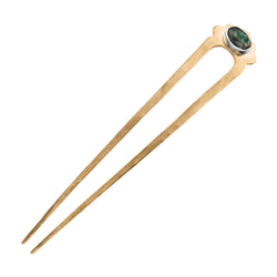 Emerald Protector Hair Pin in Bronze & Silver - Large