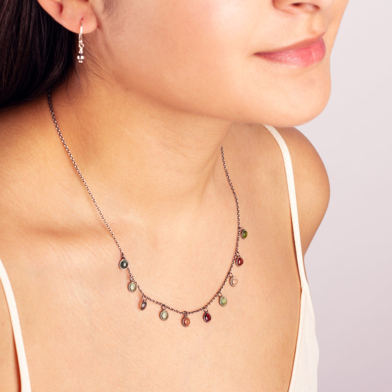 Many Moons Necklace in Multicolor Tourmaline