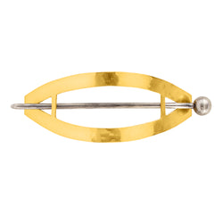 Heirloom Barrette in Gold Plated Sterling & Antiqued Sterling Silver