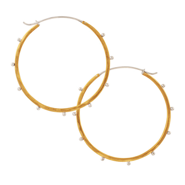 Horizon Hoops in Bronze & Silver - 2"