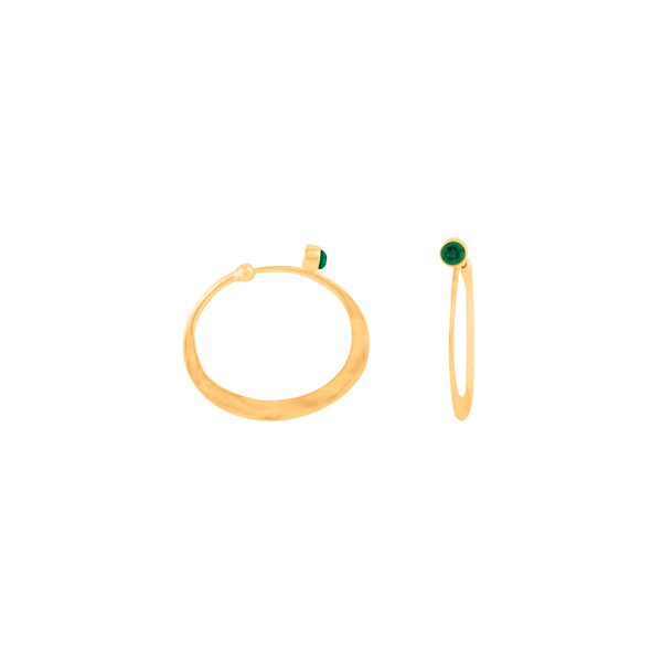 Illusion Hoops in Emerald & Gold - Small