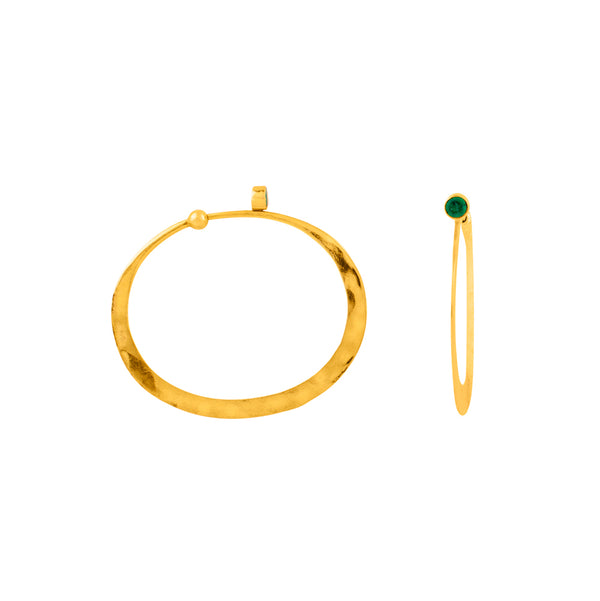 Illusion Hoops in Emerald & Gold - Large