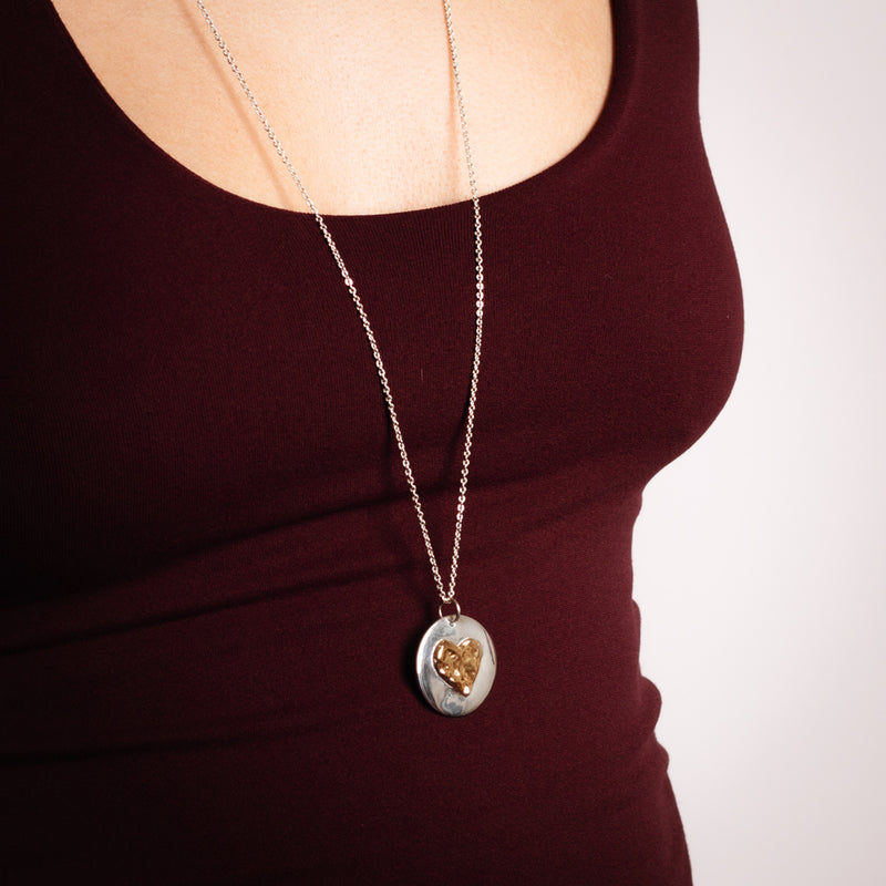 Loved Musing Necklace in Two-Tone Silver & Bronze