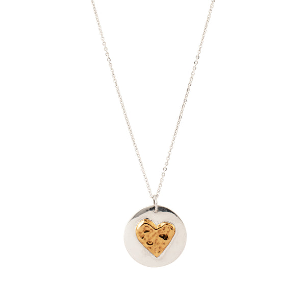 Loved Musing Necklace in Two-Tone Silver & Bronze