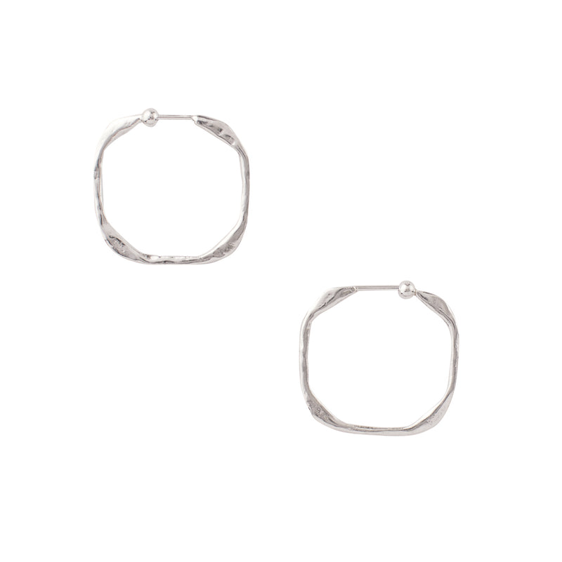 Square Up Hoops in Silver - 1"