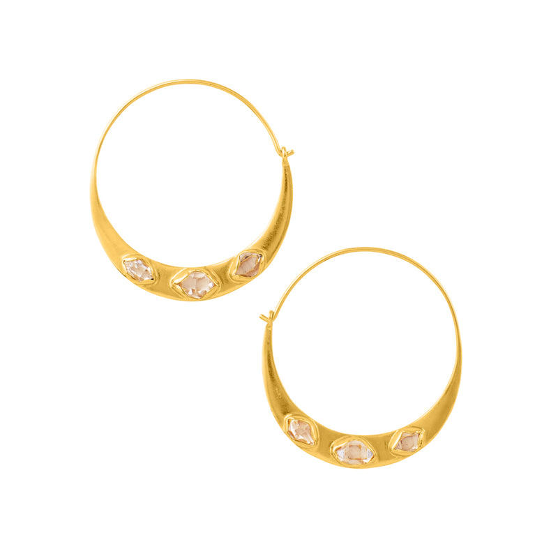 Herkimer Arc Hoops in Gold - 1 1/2"