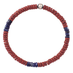 Stone & Sterling Stretch Bracelets in Red Jasper & Sodalite (Unisex)