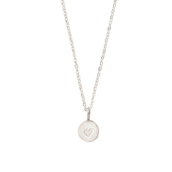 Round Hand-Stamped Heart Necklace