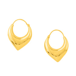 Puffy Lotus Petal Hoops in Gold