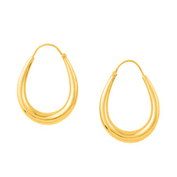 Puffy Oblong Hoops in Gold