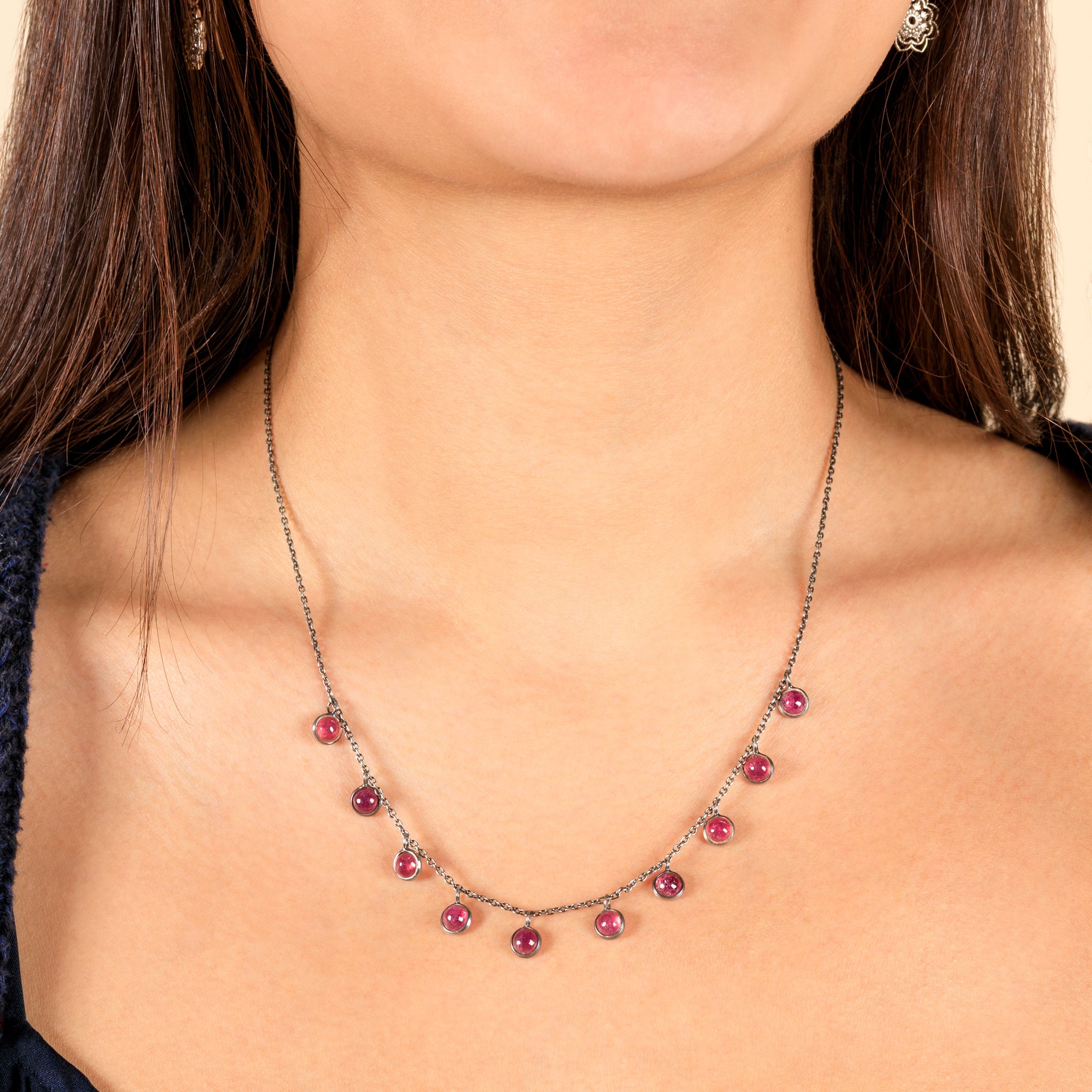 Many Moons Necklace in Pink Tourmaline