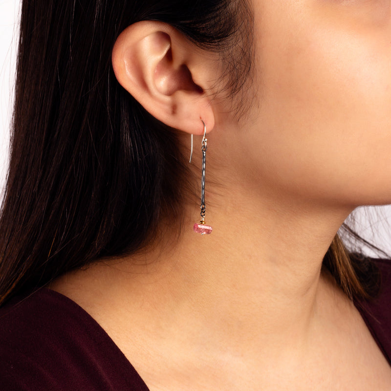 Fall in Line Earrings in Pink Tourmaline