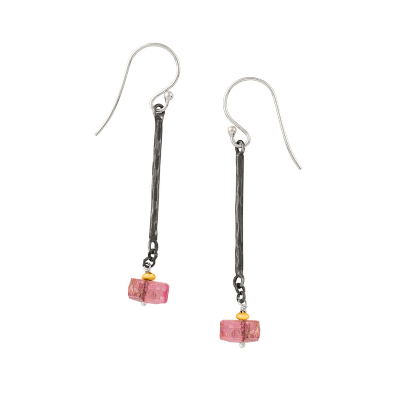 Fall in Line Earrings in Pink Tourmaline