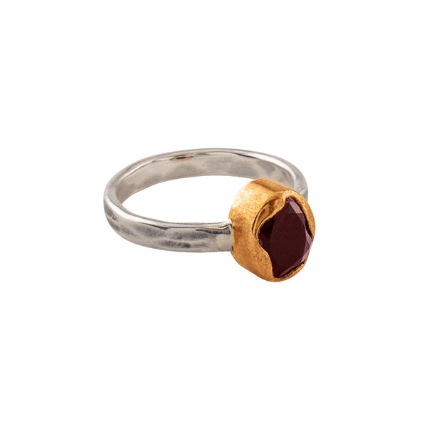 Outside the Lines Ring in Garnet