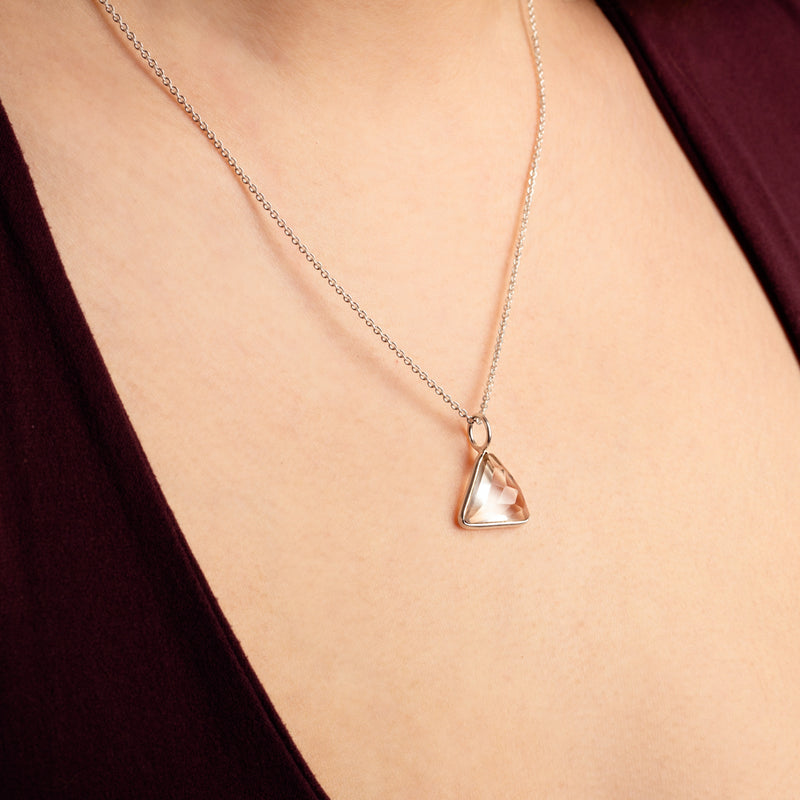 Triad Necklace in Clear Quartz & Silver