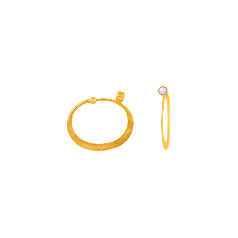 Pearl Illusion Hoops in Gold - Small