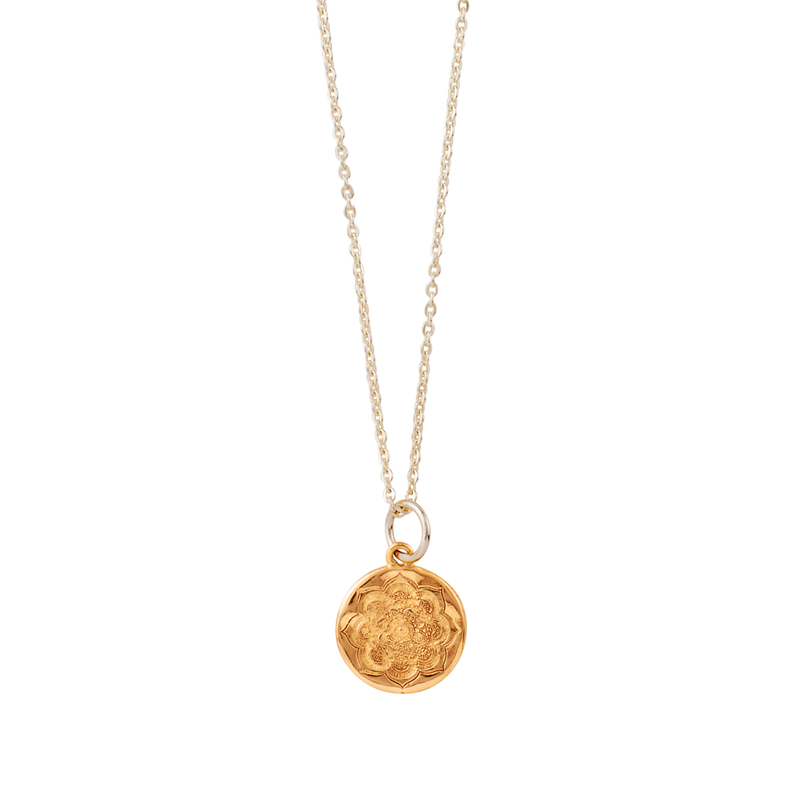 Lotus Coin Necklace in Bronze