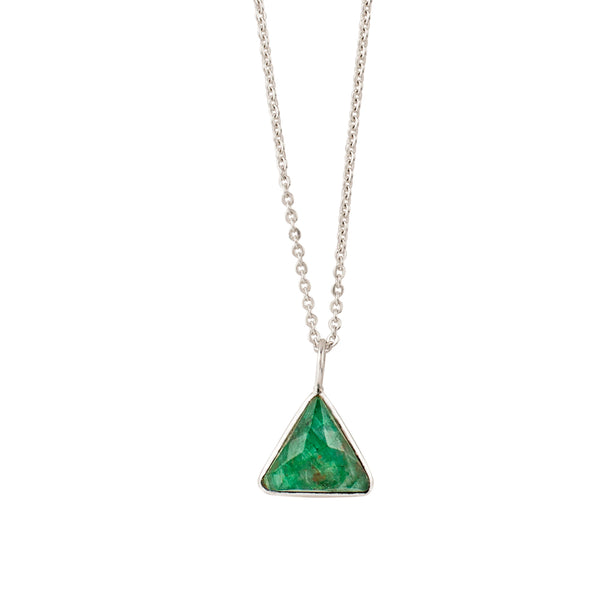 Triad Necklace in Emerald & Silver  | Available to ship April 30, 2024